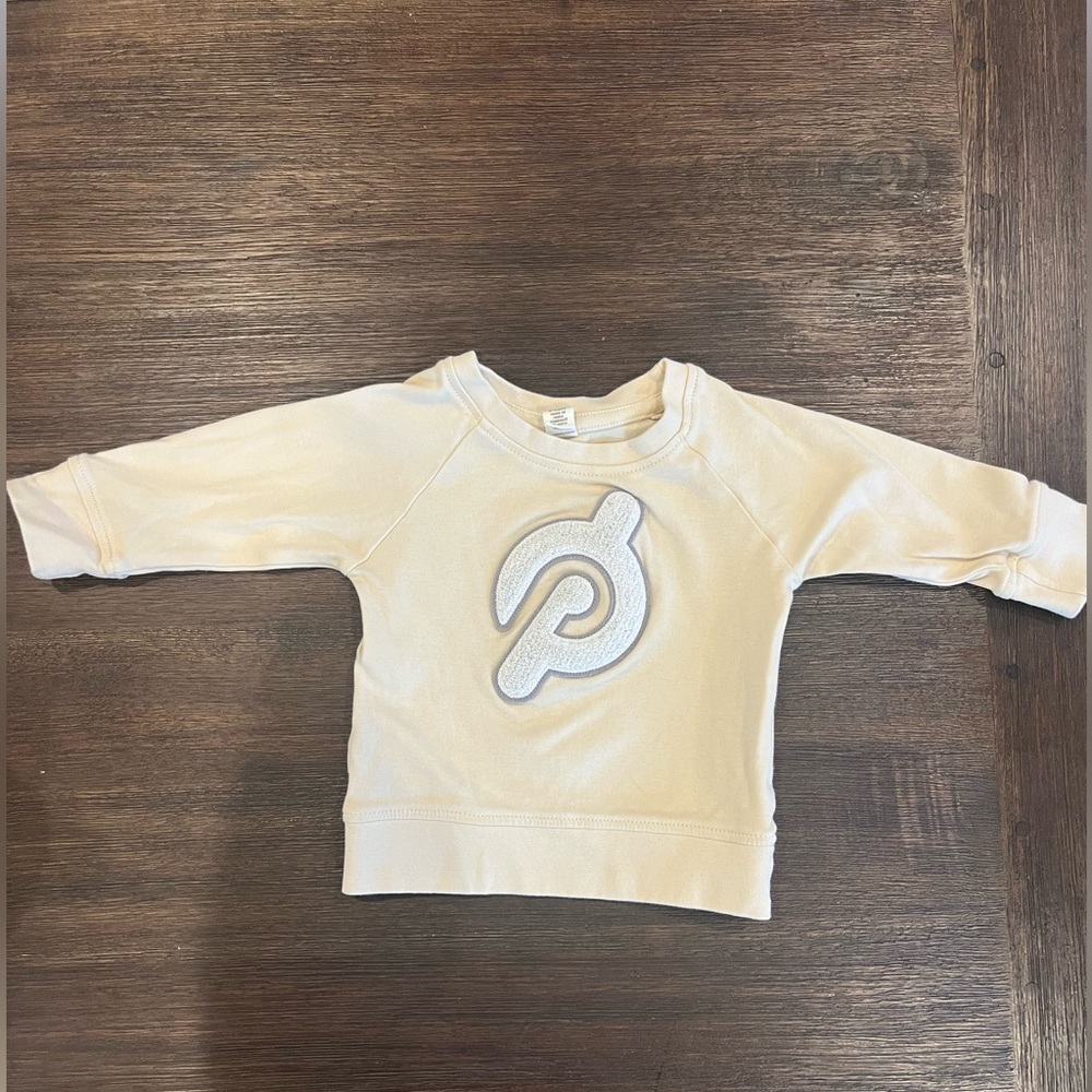 Peloton Colored Organics Kids Size 6-12M Cream Sweatshirt | Unisex
